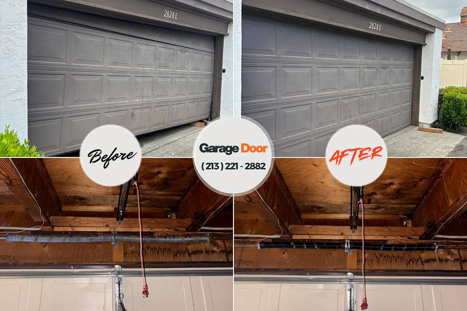 Before and after: garage door repair Watson, LA